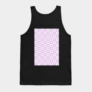 Lisa Says Gah Inspired Checkered Flower Trendy Lilac Tank Top